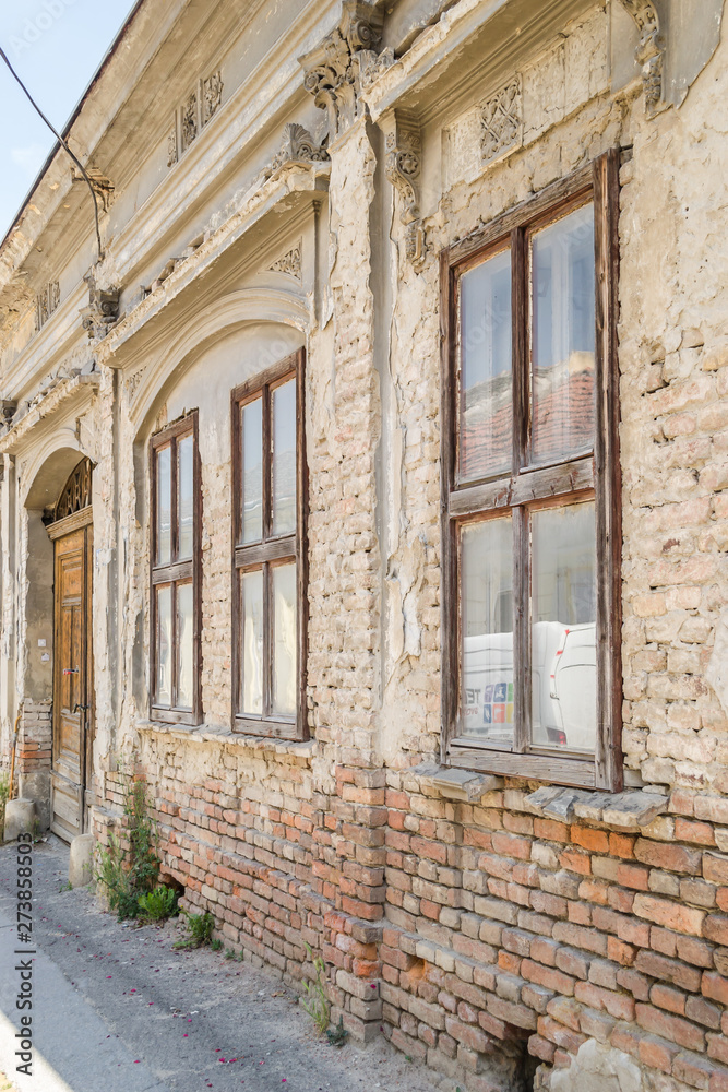 The windows of the old houses in Sremski Karlovci, Serbia