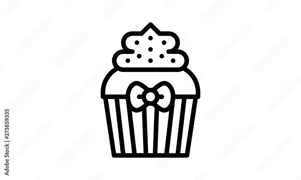 Cupcake icon for sweets and bakery items