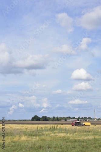 landscape with field and blue sky