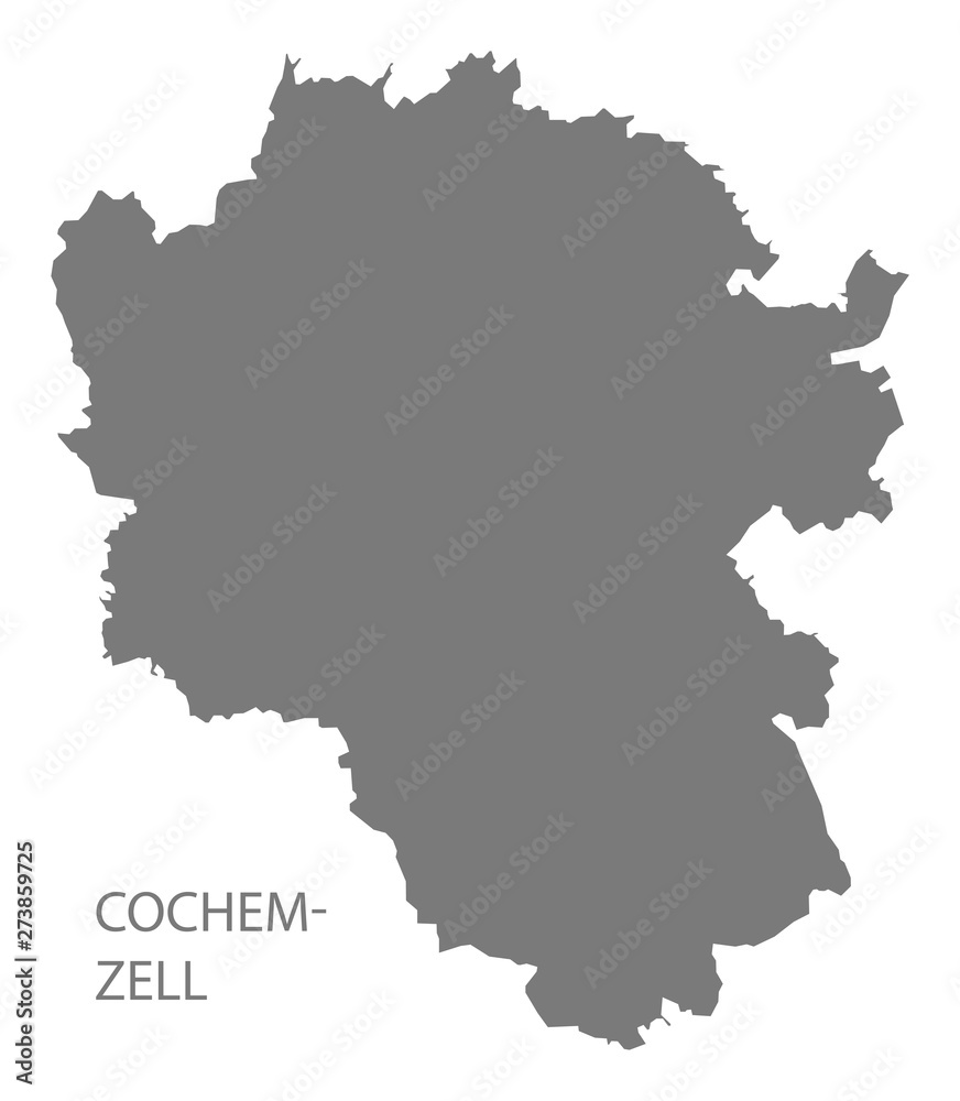 Cochem-Zell grey county map of Rhineland-Palatinate DE Cochem-Zell grey county map of Rhineland-Palatinate DE