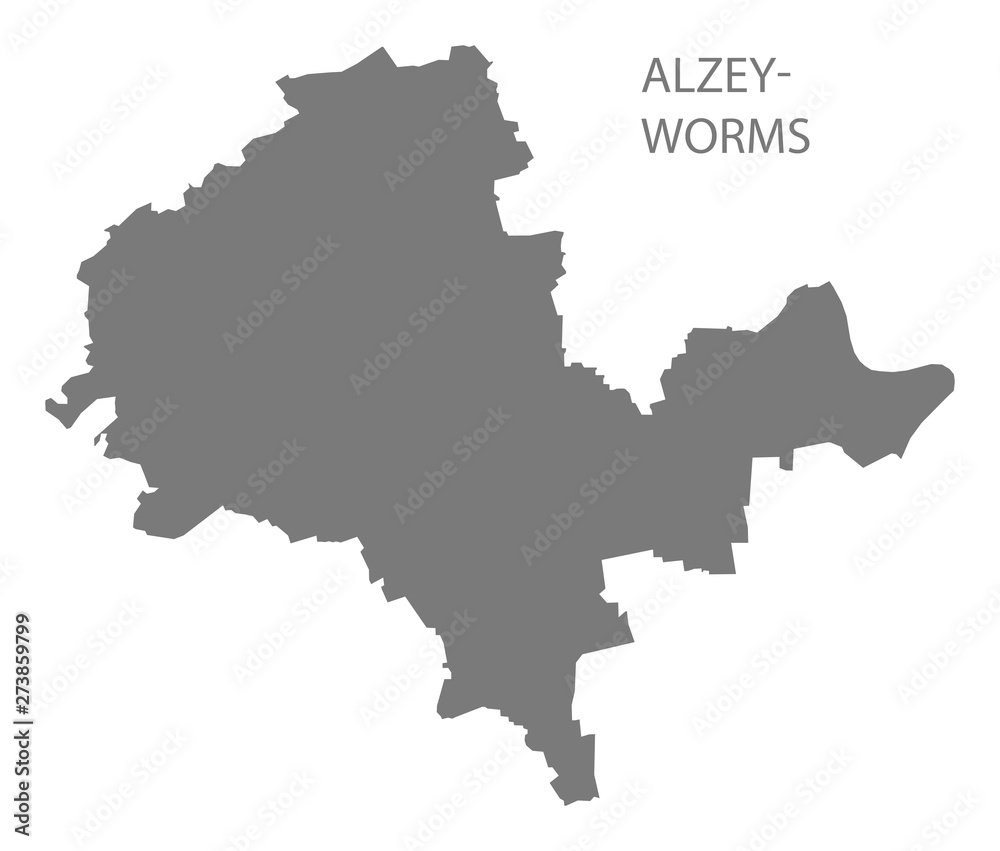 Alzey-Worms grey county map of Rhineland-Palatinate DE Alzey-Worms grey county map of Rhineland-Palatinate DE