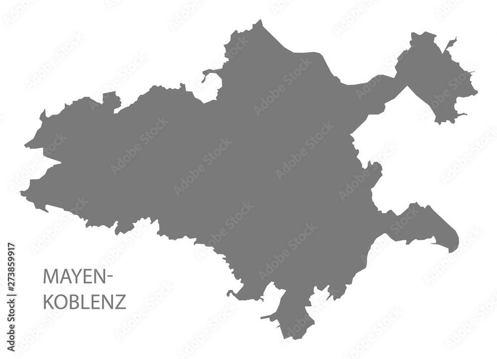Mayen-Koblenz grey county map of Rhineland-Palatinate DE