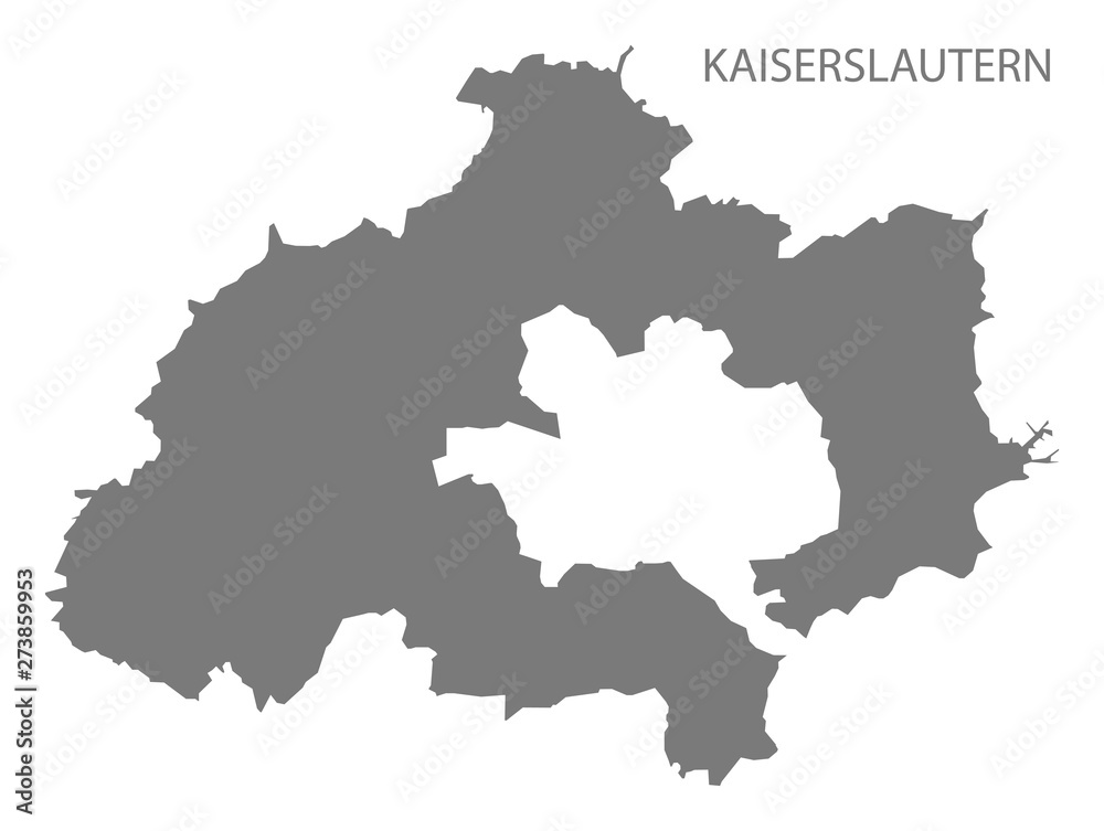 Kaiserslautern grey county map of Rhineland-Palatinate DE