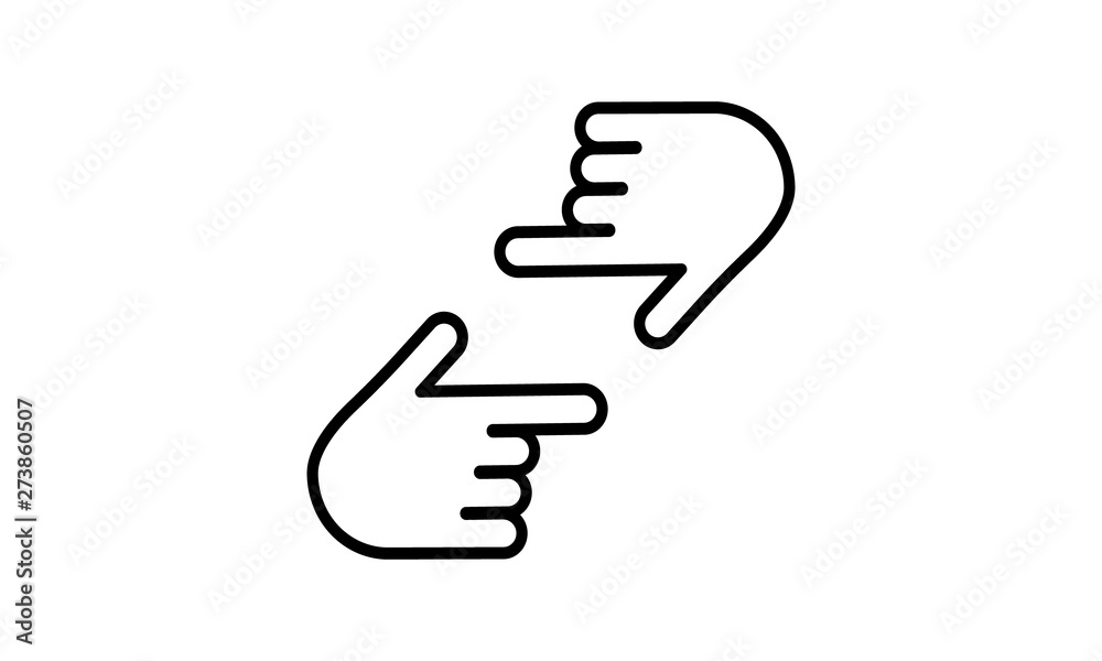 Human hands making cropping symbol for photo and editing concepts Human hands making cropping symbol for photo and editing concepts