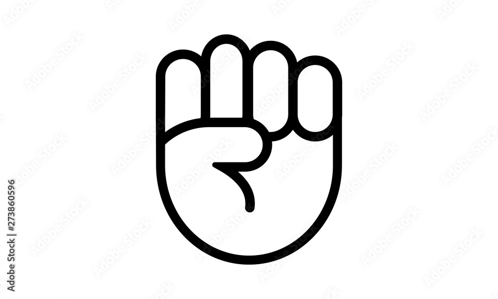 Raised fist hand gesture icon for activism and solidarity Raised fist hand gesture icon for activism and solidarity