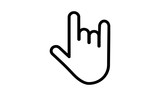 Rock and roll hand vector line icon isolated on white background. Rock and roll hand line icon for infographic, website or app. Scalable icon designed on a grid system. - Vector 