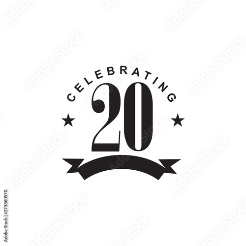 Celebrating 20th years anniversary logo design
