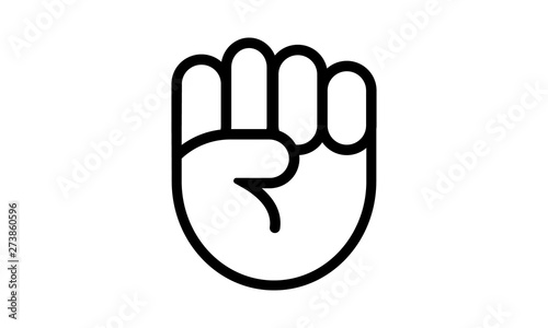  Raised fist hand gesture icon icon cartoon vector image