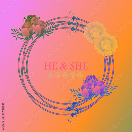 Wedding invitation floral card with rose,cotton,succulent,eucalypyus leaves in watercolor style. Botanical template with golden frame and flowers for invite, greeting and covers, poligraphy