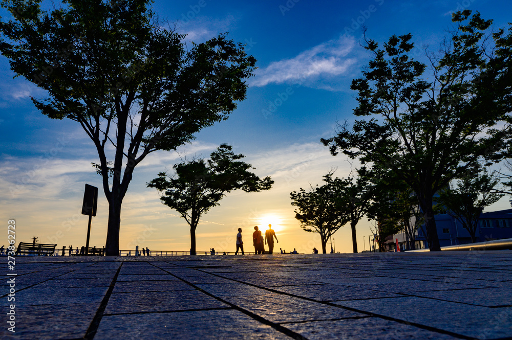 Fototapeta premium 関門海峡の夕焼け