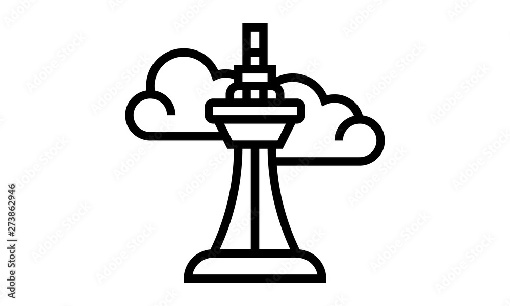 Control tower icon for aviation and communication Control tower icon for aviation and communication