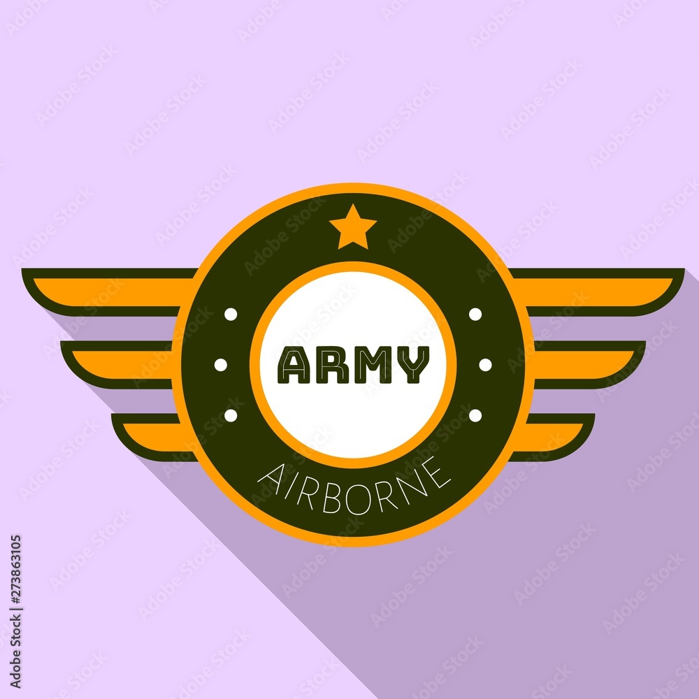 Army airborn logo. Flat illustration of army airborn vector logo for web design Army airborn logo. Flat illustration of army airborn vector logo for web design