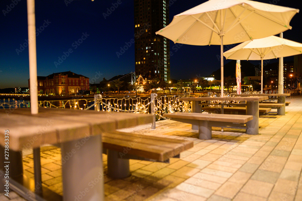 Obraz premium 観光地門司港レトロ地区の夜景