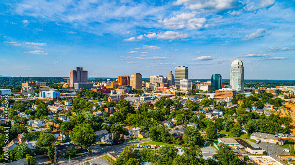 Downtown Winston-Salem, North Carolina NC Skyline Panorama Stock Photo |  Adobe Stock
