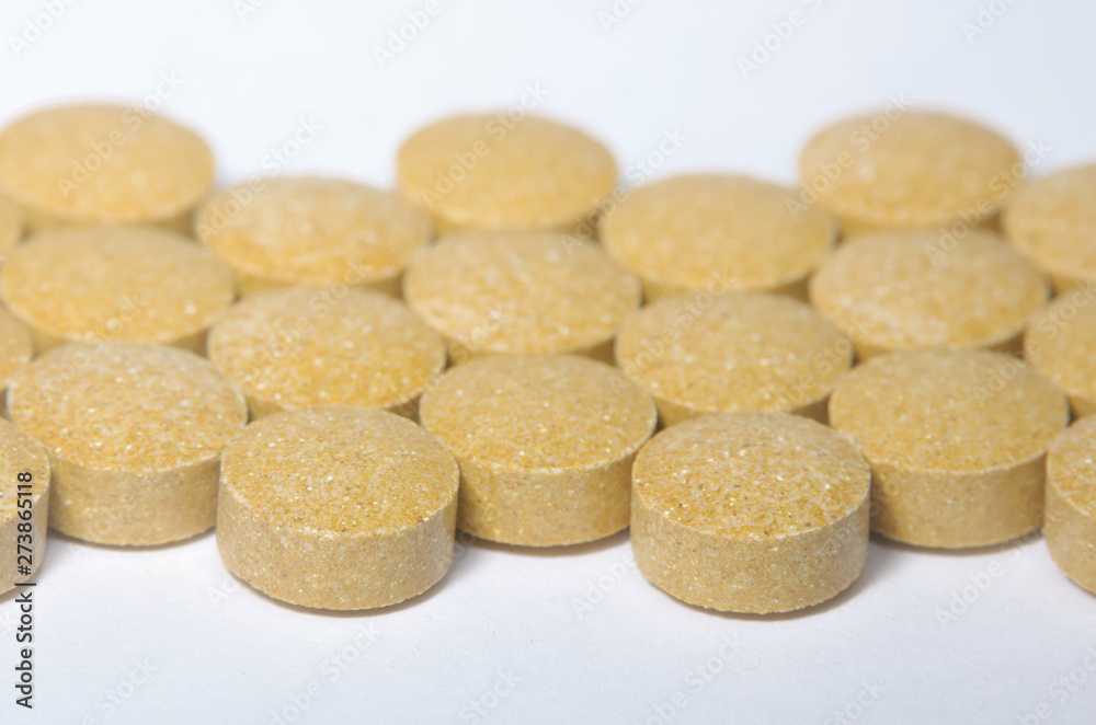 pills on white background pills on white background