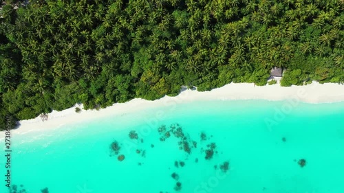 Saona Island, Dominican Republic.tropical Landscape Caribbean Sea aerial drone high angle dolly out shot photo