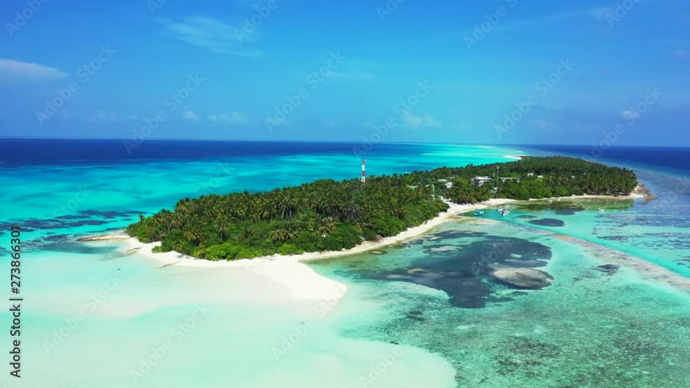 tropical island in the crystal clear water of Caribbean sea, ocean science and ecology concept aerial drone establishing shot tropical island in the crystal clear water of Caribbean sea, ocean science and ecology concept aerial drone establishing shot