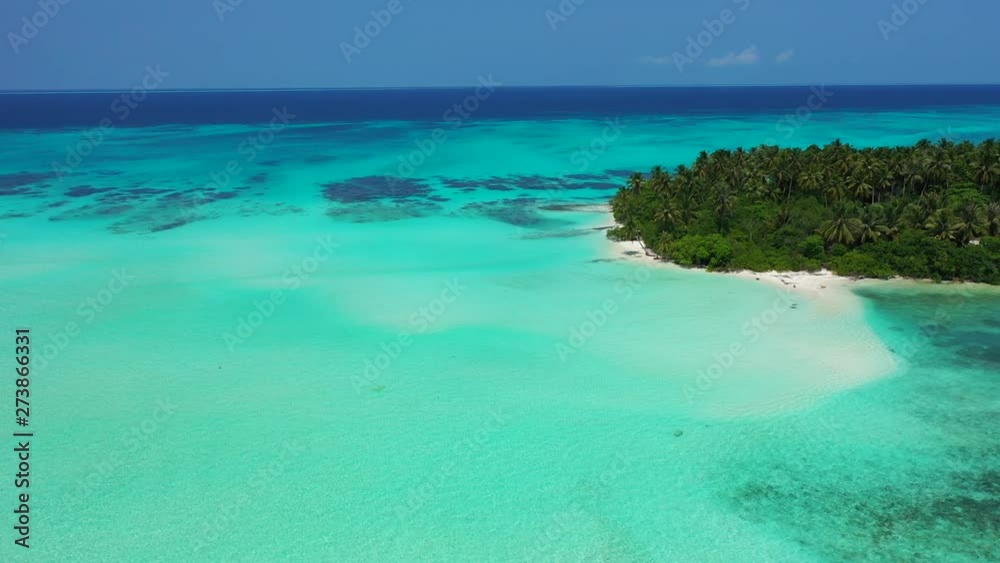 majestic view of crystal clear turquoise water with corals, Philippine sea with uninhabited island aerial drone pedestal down shot majestic view of crystal clear turquoise water with corals, Philippine sea with uninhabited island aerial drone pedestal down shot