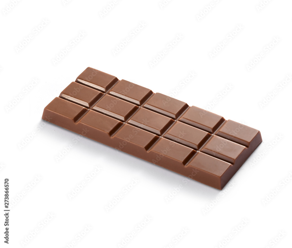 Milk chocolate bar isolated on white background Milk chocolate bar isolated on white background