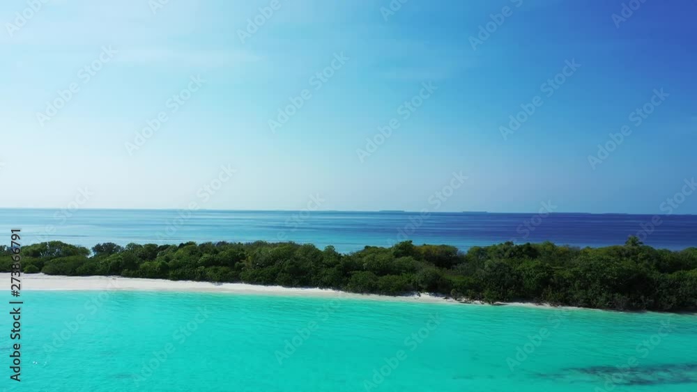 aerial drone shot of tropical island with white sand beach in Caribbean sea, surrounded by crystal clear turquoise water with fringing coral reefs aerial drone shot of tropical island with white sand beach in Caribbean sea, surrounded by crystal clear turquoise water with fringing coral reefs