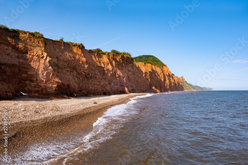 Φωτογραφία Red sandstone cliffs on the jurassic coast near Sidmouth, Devon, UK