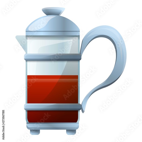 French press icon. Cartoon of french press vector icon for web design isolated on white background