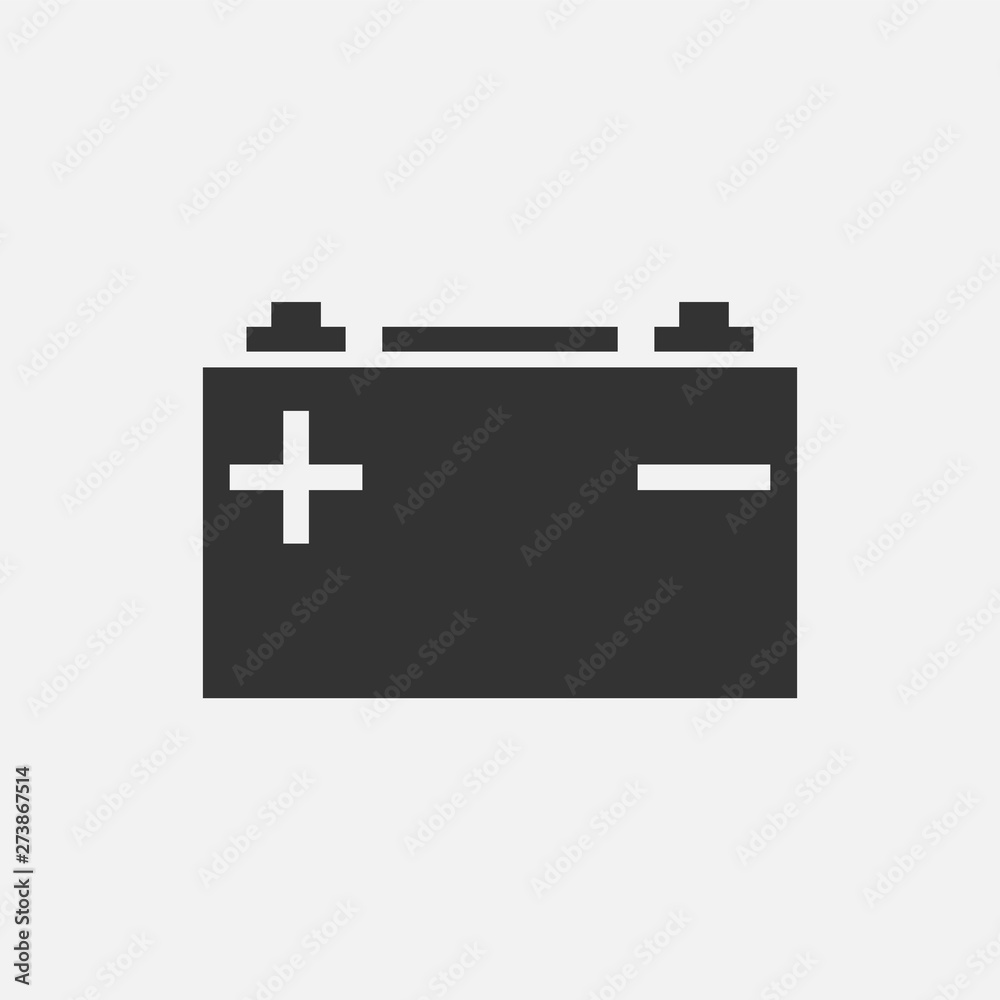 accumulator simple icon, battery symbol isolated on white background. Vector illustration.