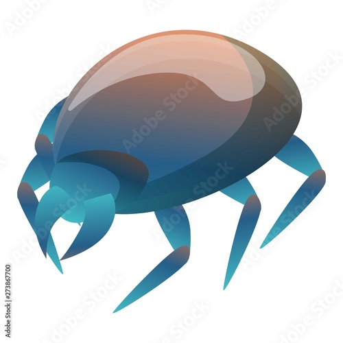 Blue mite icon. Cartoon of blue mite vector icon for web design isolated on white background