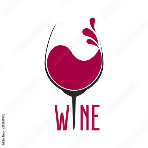 Glass of Wine with splash logo design