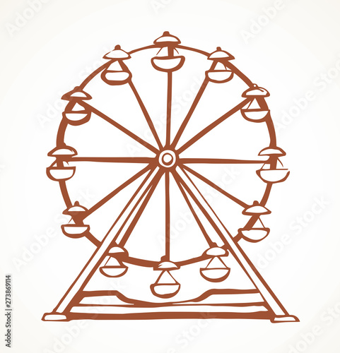 Ferris wheel. Vector drawing