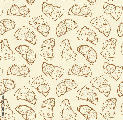 Piece of loaf. Vector pattern
