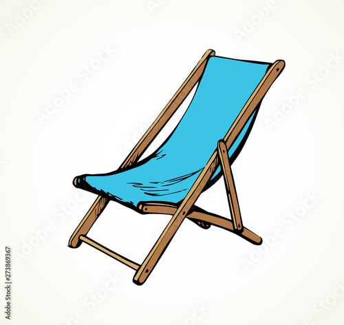 Beach chair. Vector freehand drawing