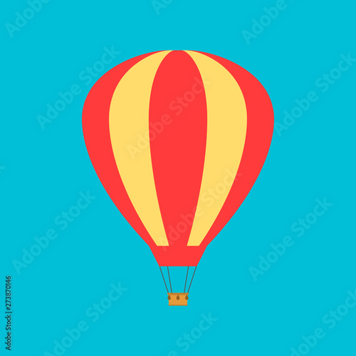 Hot Air Balloon icon in flat style. Vector illustration. Air transport for flight in the basket. Vector illustration.