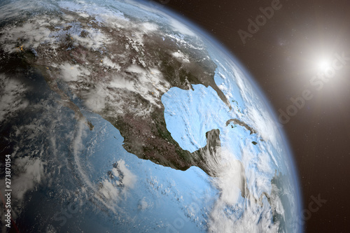 3D rednering of the Earth from space