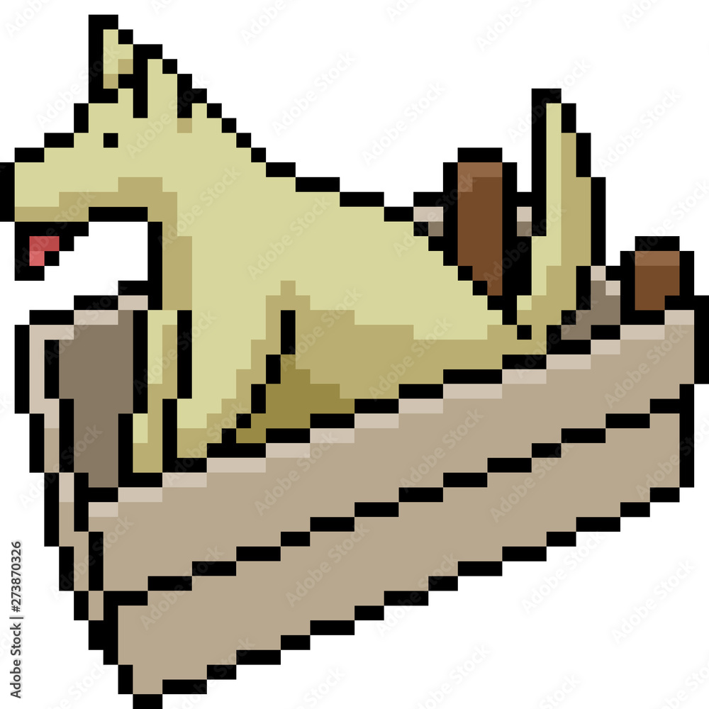 Fototapeta premium vector pixel art dog play