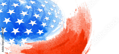 American Abstract Flag Painting, brush strokes as a layered vector file