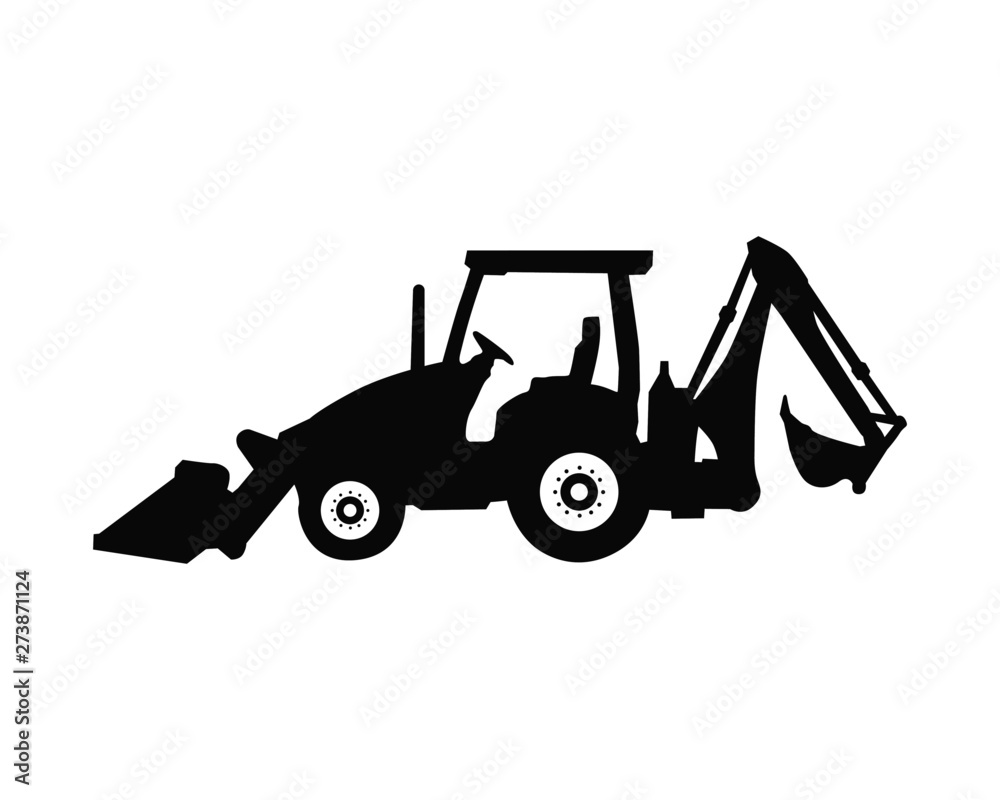 Naklejka premium Excavator logo template vector. Heavy equipment logo vector for construction company. Creative excavator illustration for logo template.