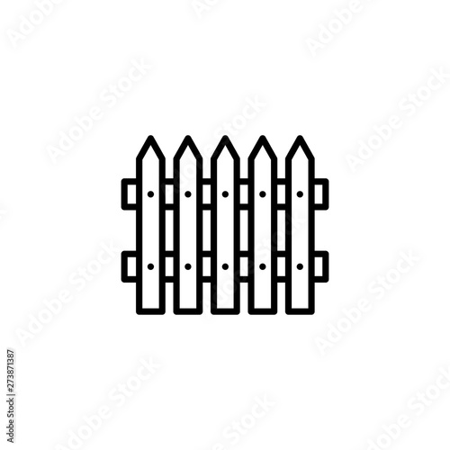 Fence Line Icon In Flat Style Vector For Apps, UI, Websites. Black Icon Vector Illustration