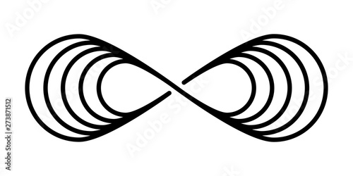 Infinity Illustration In Flat Style Vector. Black Vector Illustration