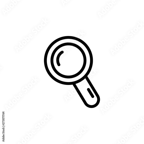 Magnifying Glass Line Icon In Flat Style Vector For App, UI, Websites. Vector Black Icon