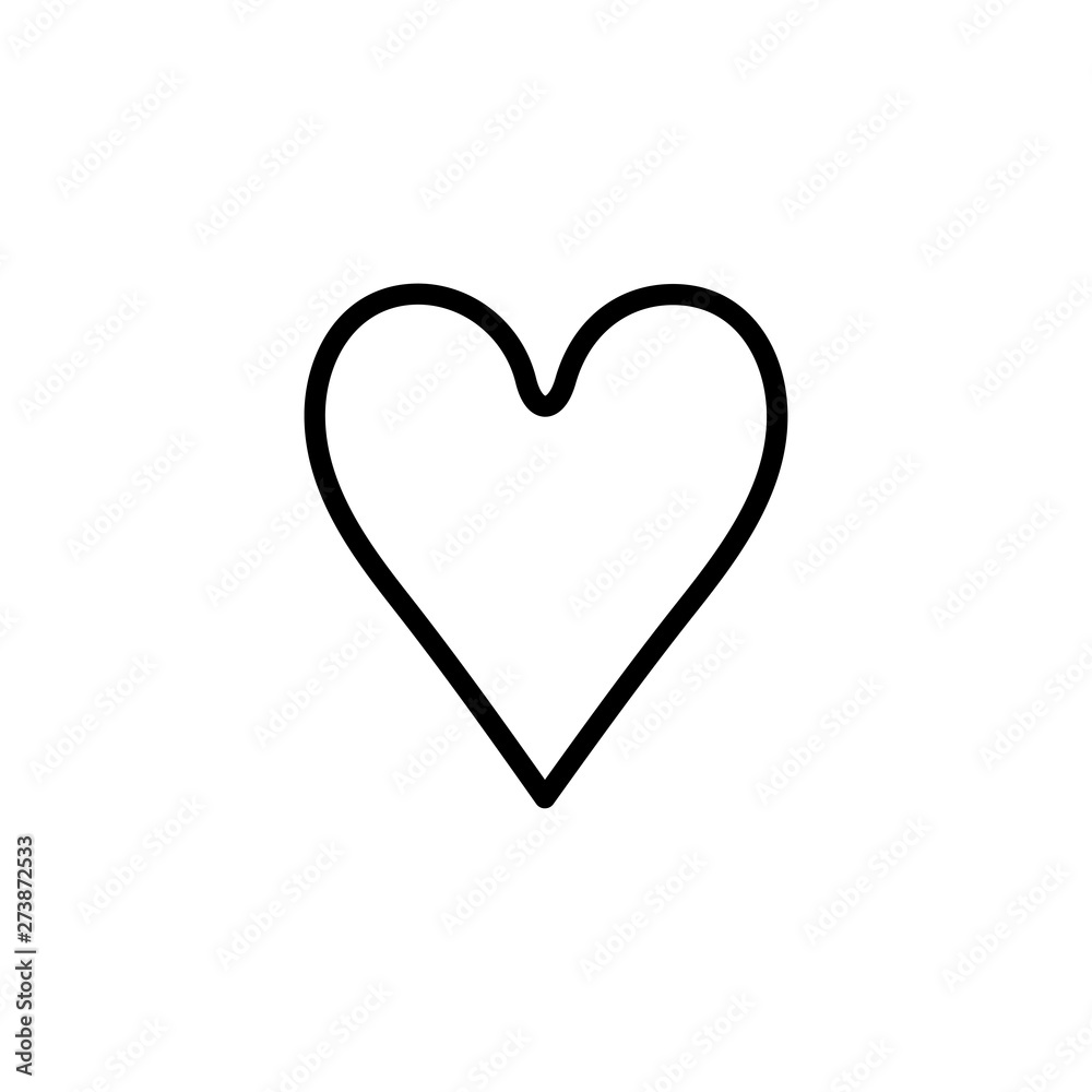 Playing Card Heart Line Icon In Flat Style Vector For Apps, UI, Websites. Black Vector Icon