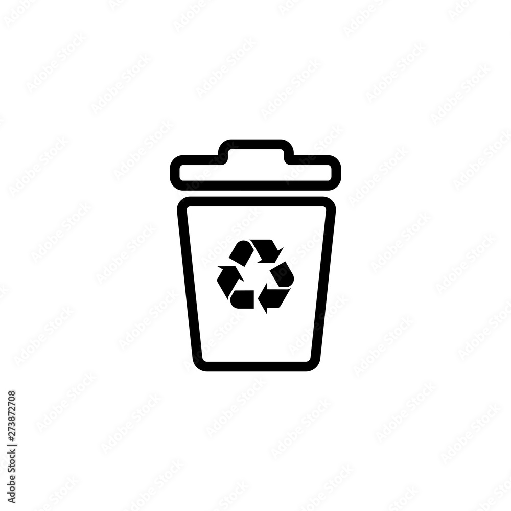 Recycle Bin Line Icon In Flat Style Vector For Apps, UI, Websites. Black Icon Vector Illustration Recycle Bin Line Icon In Flat Style Vector For Apps, UI, Websites. Black Icon Vector Illustration