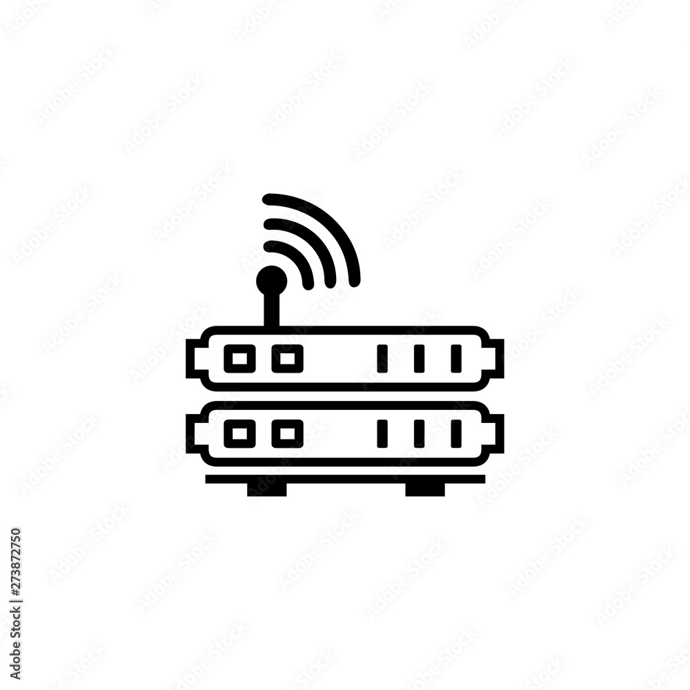 Router Line Icon In Flat Style Vector For Apps, UI, Websites. Black Icon Vector Illustration Router Line Icon In Flat Style Vector For Apps, UI, Websites. Black Icon Vector Illustration