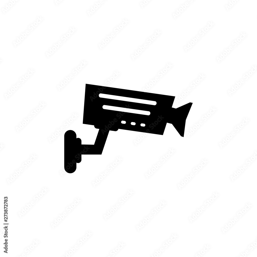 Security Camera Icon In Flat Style Vector For Apps, UI, Websites. Black Icon Vector Illustration