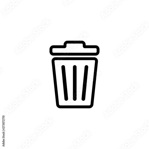 Recycle Bin Line Icon In Flat Style Vector For Apps, UI, Websites. Black Icon Vector Illustration