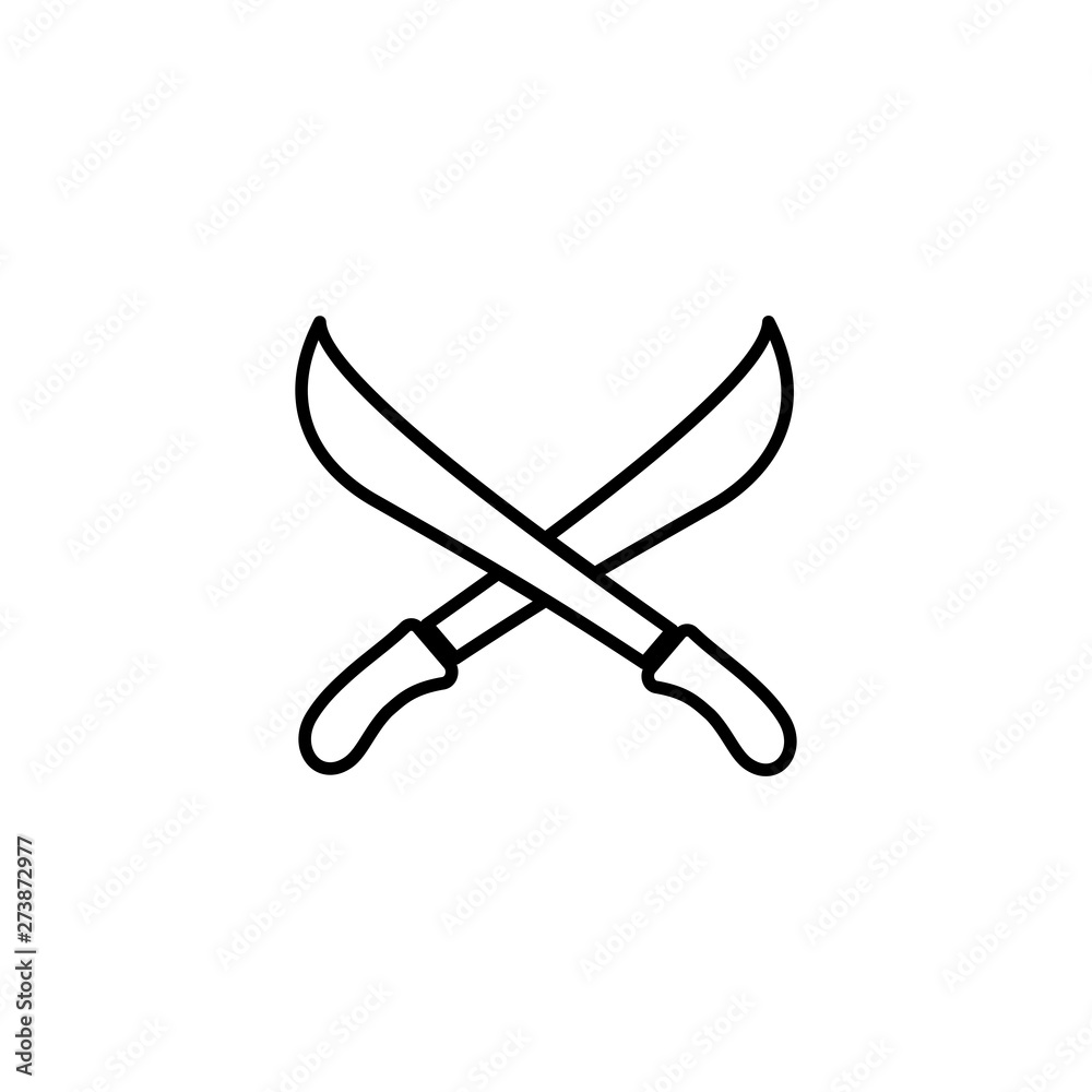 Sword Cross Line Icon In Flat Style Vector For Apps, UI, Websites. Black Icon Vector Illustration Sword Cross Line Icon In Flat Style Vector For Apps, UI, Websites. Black Icon Vector Illustration