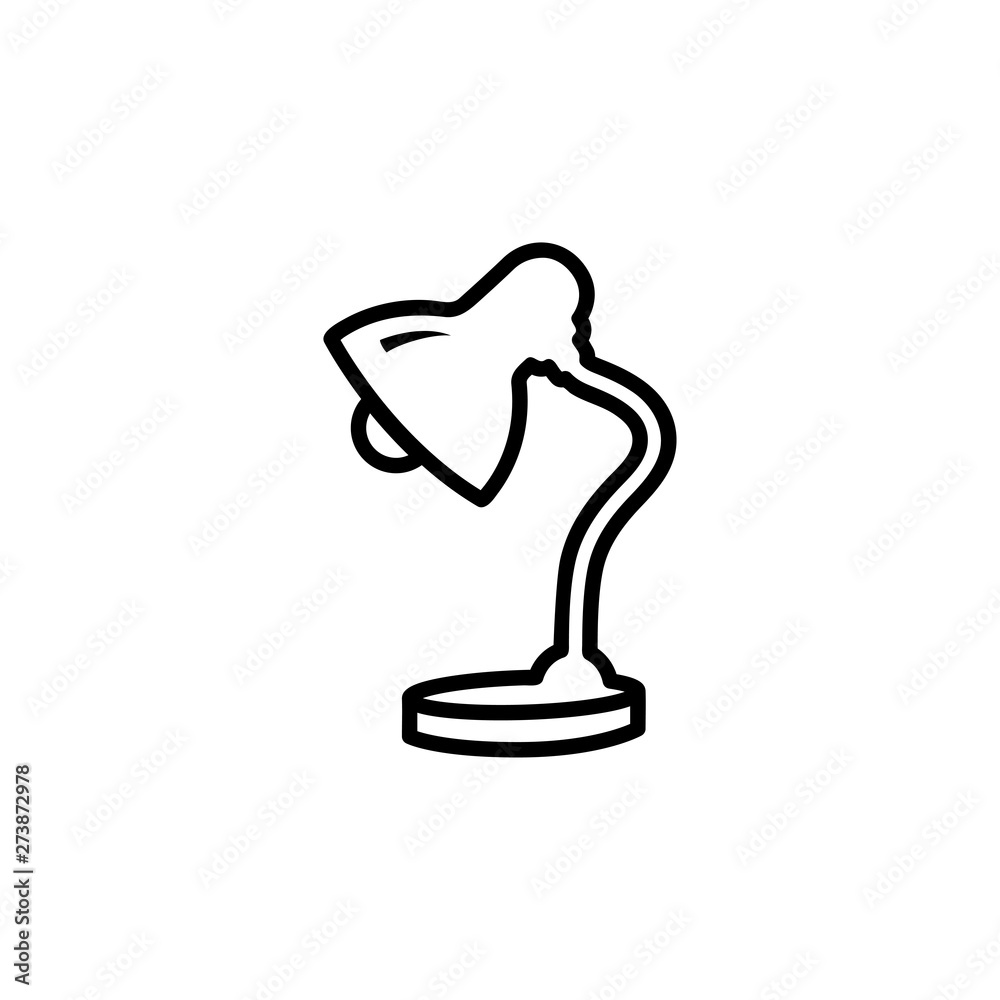 Table Lamp Line Icon In Flat Style Vector For Apps, UI, Websites. Black Icon Vector Illustration Table Lamp Line Icon In Flat Style Vector For Apps, UI, Websites. Black Icon Vector Illustration