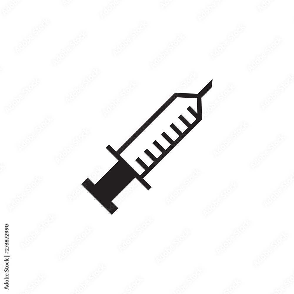Syringe Icon In Flat Style Vector For Apps, UI, Websites. Black Icon Vector Illustration Syringe Icon In Flat Style Vector For Apps, UI, Websites. Black Icon Vector Illustration
