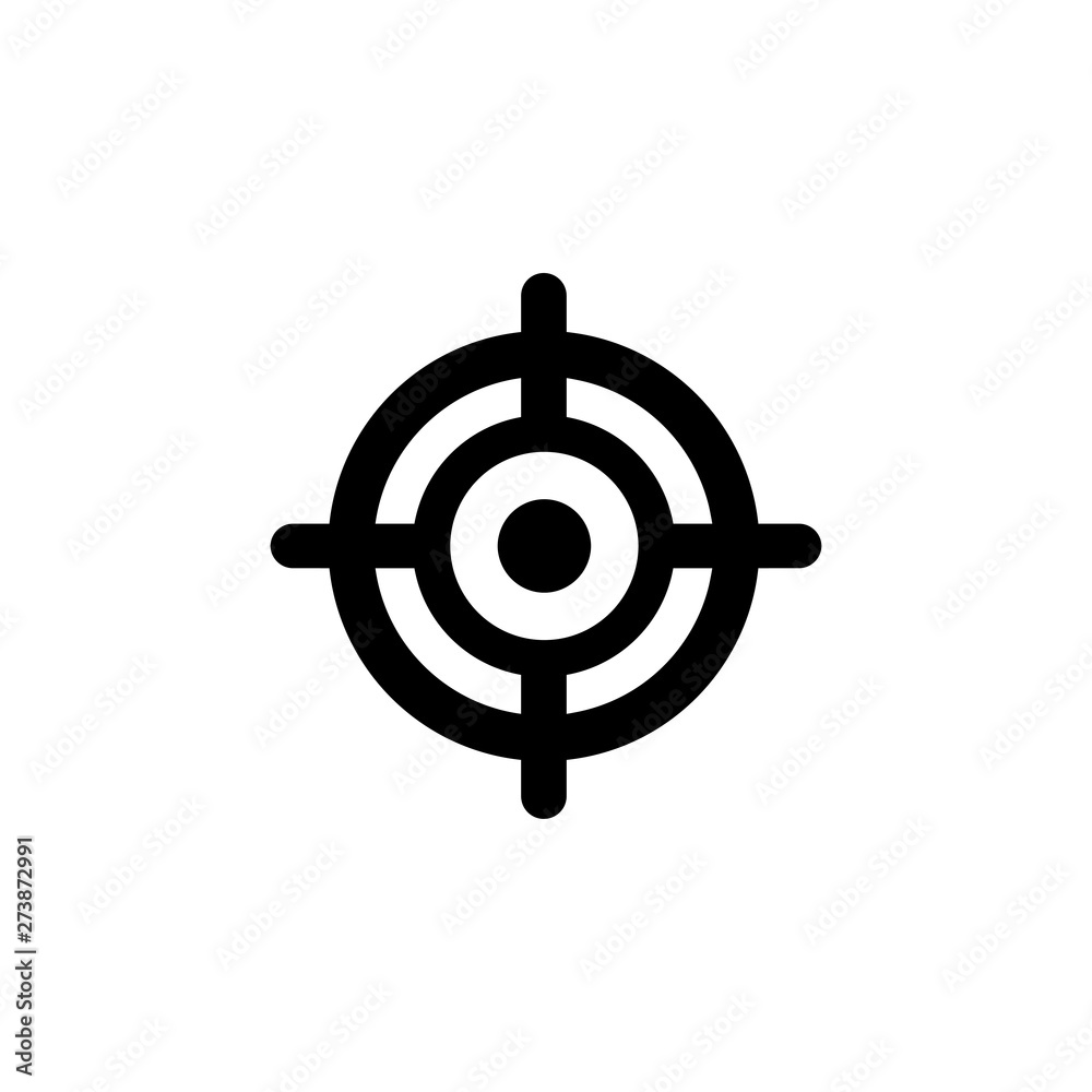 Target Icon In Flat Style Vector For Apps, UI, Websites. Black Icon Vector Illustration Target Icon In Flat Style Vector For Apps, UI, Websites. Black Icon Vector Illustration