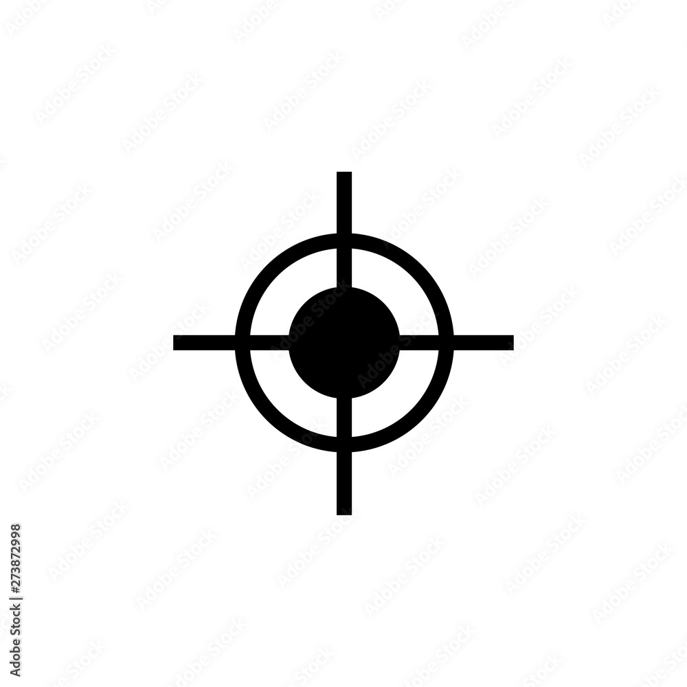 Target Icon In Flat Style Vector For Apps, UI, Websites. Black Icon Vector Illustration